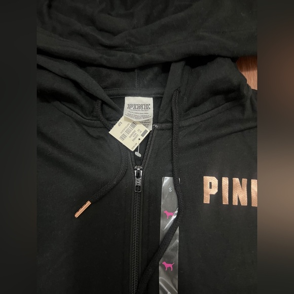 VS PINK ROSEGOLD LOVE BLING HOODIE / JOGGERS OUTFIT S NWT - Picture 9 of 14